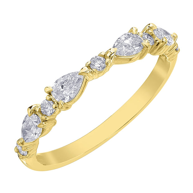 Pear-Shaped and Round Diamond Band