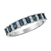 Baguette Sapphire and Diamond Band