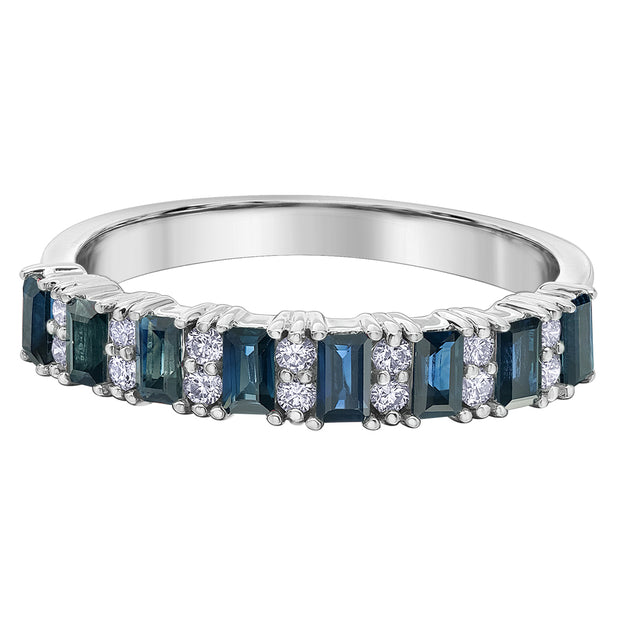 Baguette Sapphire and Diamond Band