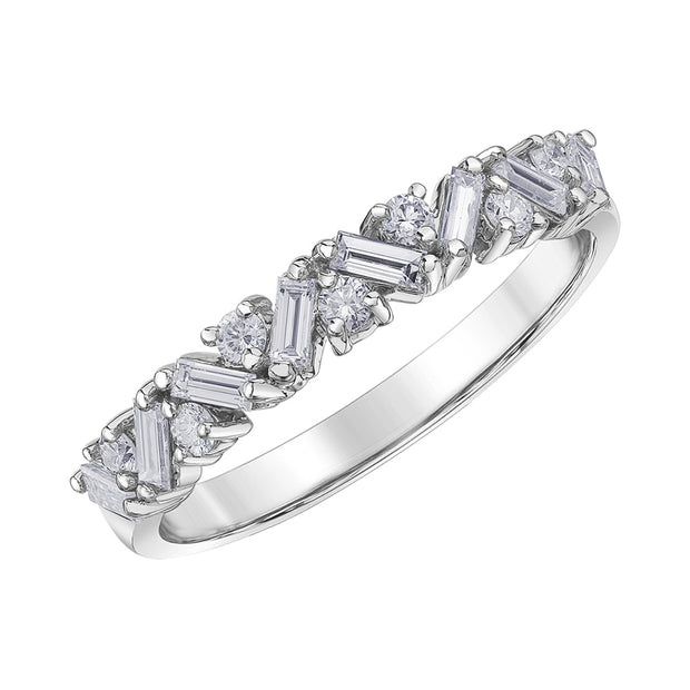 Vintage-Inspired Baguette Diamond Half-Eternity Ring