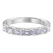 Emerald Cut Diamond Half-Eternity Band