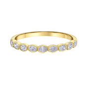 Bezel Set Oval Diamond Half-Eternity Band