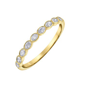 Bezel Set Oval Diamond Half-Eternity Band