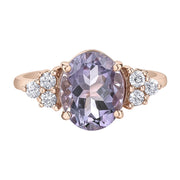 Bague de fiançailles en améthyste lilas et diamants canadiens