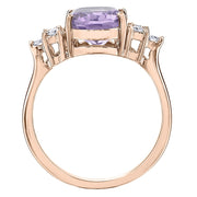 Lilac Amethyst and Canadian Diamond Engagement Ring