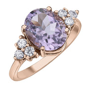 Bague de fiançailles en améthyste lilas et diamants canadiens