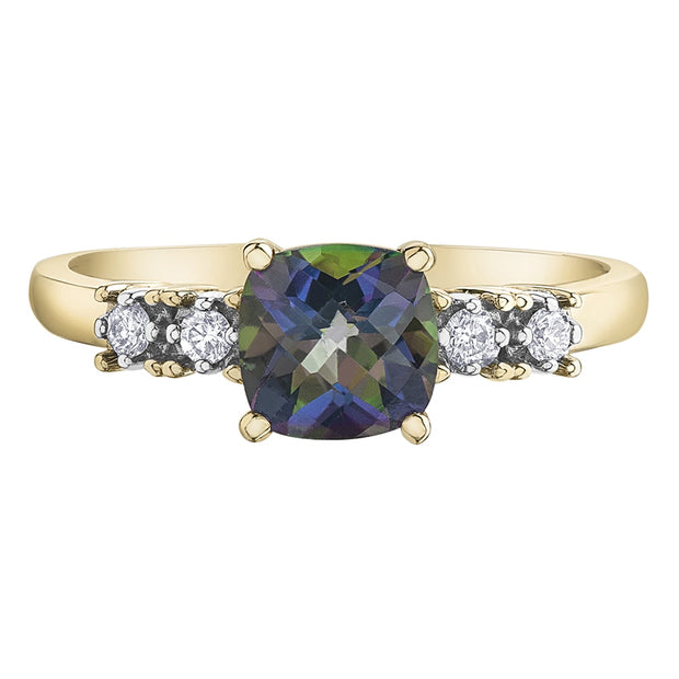 Mystic Topaz Ring with Diamond Accents