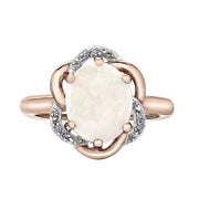 Opal and Diamond Ring in Rose Gold