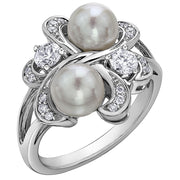 Unique Pearl and Diamond Ring