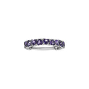 Bague avec améthystes en forme de cœur et diamants