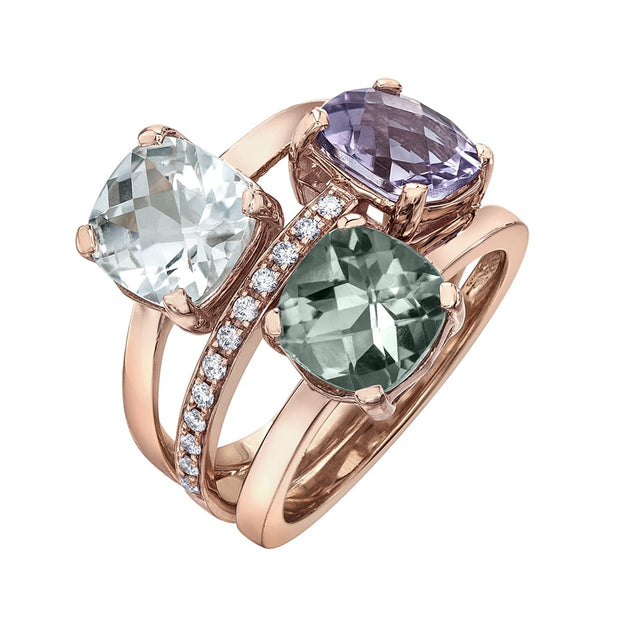 Unique Gemstone and Diamond Ring