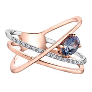 Unique Tanzanite and Diamond Ring