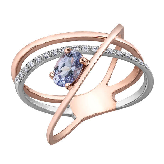 Unique Tanzanite and Diamond Ring