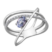 Bague unique en tanzanite et diamants