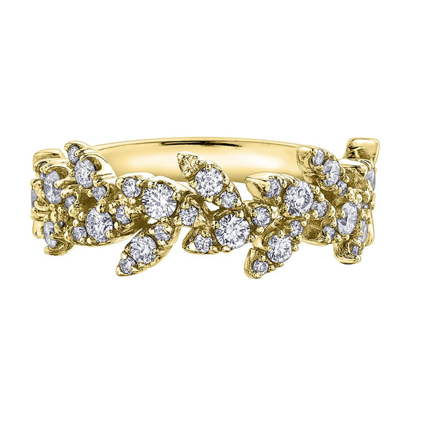 Vine-Detailed Diamond Right Hand Ring