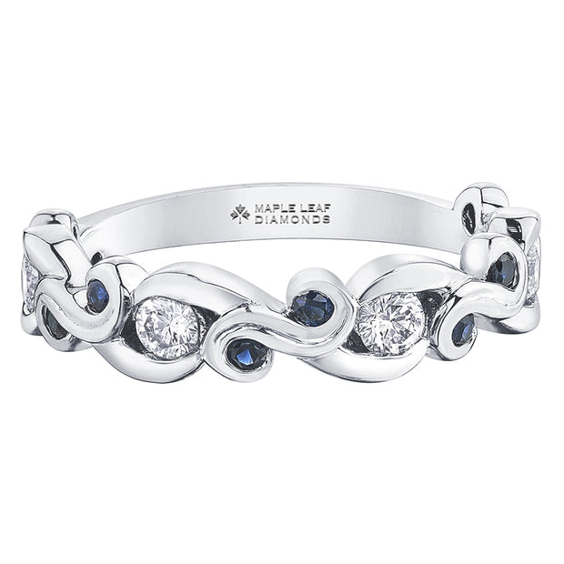  Bague Tides of Love en saphir et diamant canadien