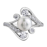Pearl and Canadian Diamond RIng