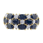 Checkerboard Sapphire and Canadian Diamond Ring