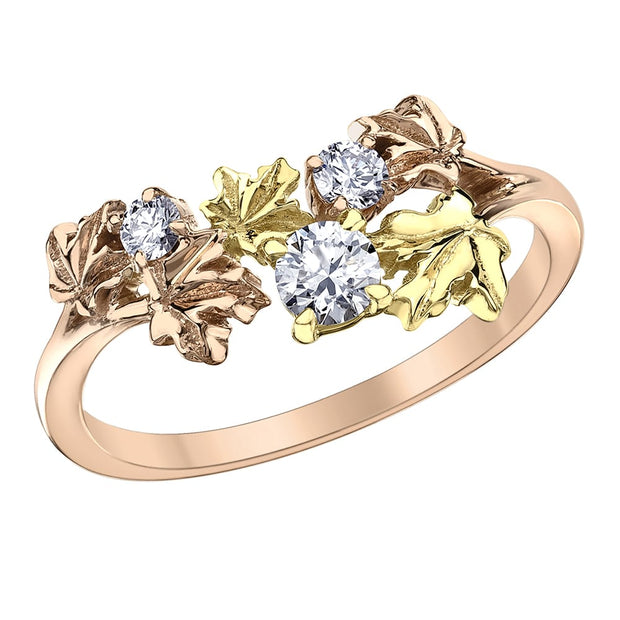Maple Leaf Cluster Ring with Canadian Diamonds