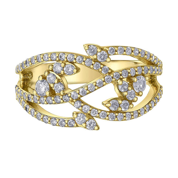 Vine-Inspired Diamond Right-Hand Ring