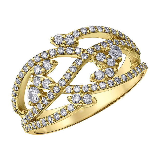 Vine-Inspired Diamond Right-Hand Ring