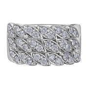 Right-Hand Ring with Diamonds in Marquise Clusters