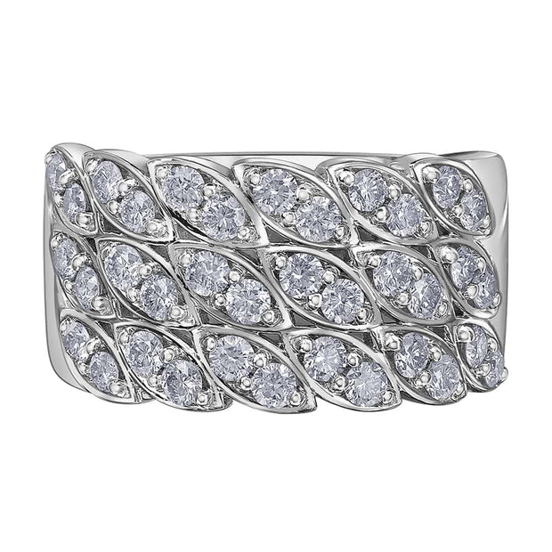 Right-Hand Ring with Diamonds in Marquise Clusters