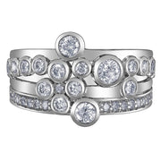 Bague bulles avec diamant sertis clos