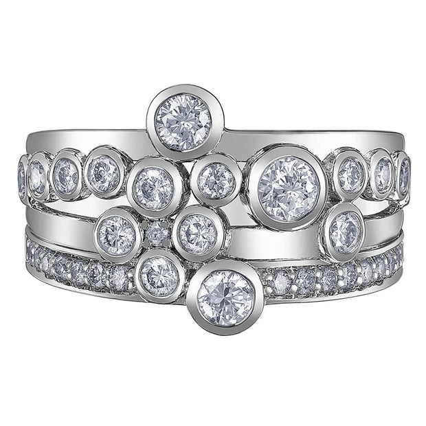 Bague bulles avec diamant sertis clos