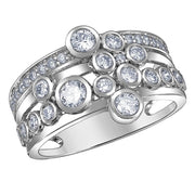 Bague bulles avec diamant sertis clos