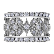 Bague en diamant d'inspiration vintage pour la main droite