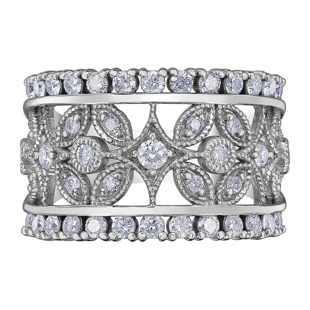 Bague en diamant d'inspiration vintage pour la main droite