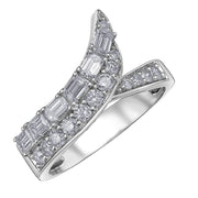 Bague asymétrique fantaisie en diamants