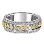  Bague en or bicolore avec diamants et détails milgrain