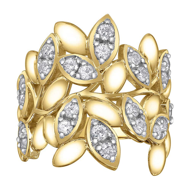 Bague avec diamants en grappes marquises