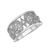 Vintage-Inspired Diamond Ring with Milgrain Detailing