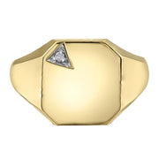 Men's Signet Ring with Diamond Accent