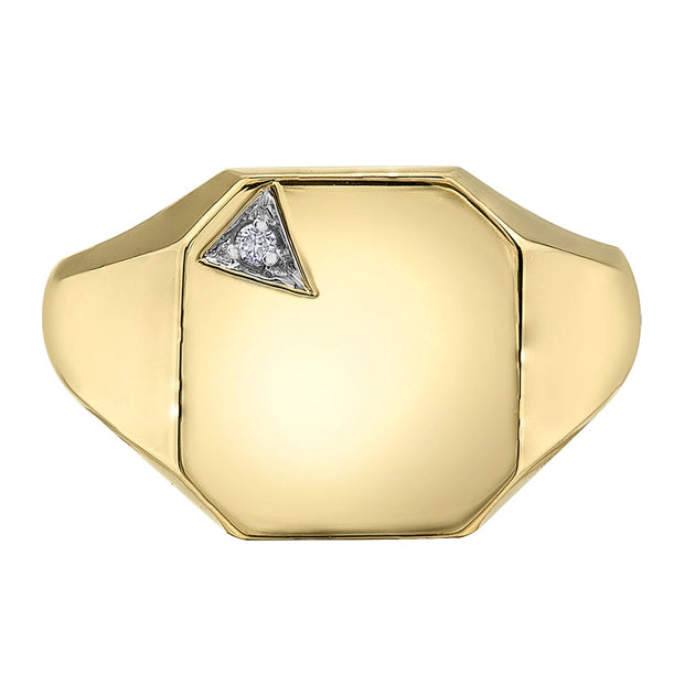 Men's Signet Ring with Diamond Accent