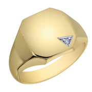 Men's Signet Ring with Diamond Accent