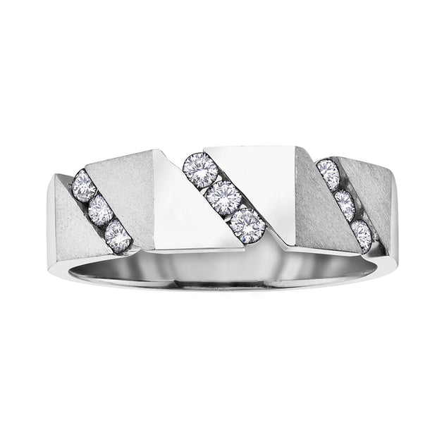 Men's Diamond Solid Back Ring