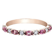 Bague superposable avec tourmaline rose et diamants