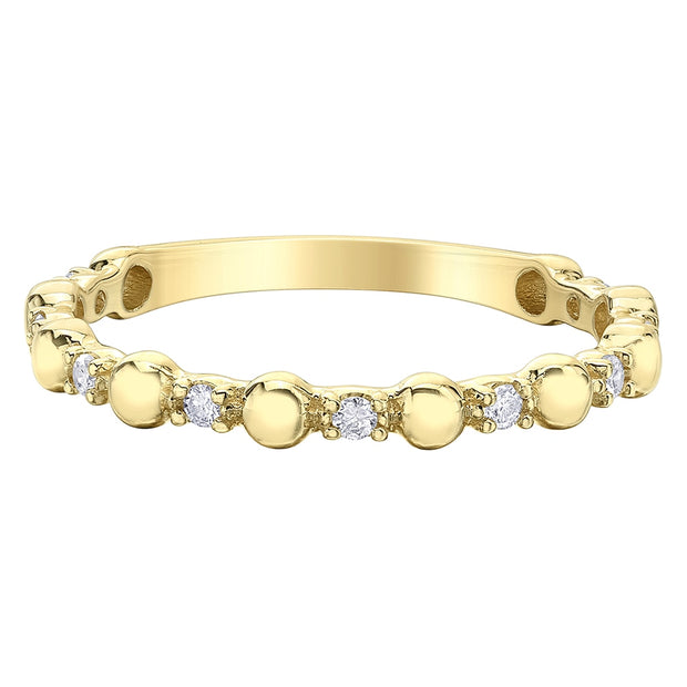 Diamond and Yellow Gold Stackable Band
