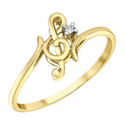 Diamond Treble Clef Ring