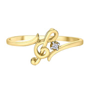 Diamond Treble Clef Ring