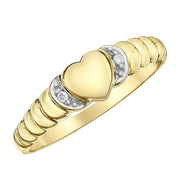 Heart-Shaped Ring with Diamond Accents