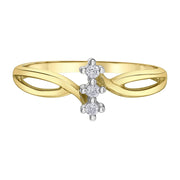 Vertical Three-Stone Diamond Ring