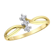 Vertical Three-Stone Diamond Ring