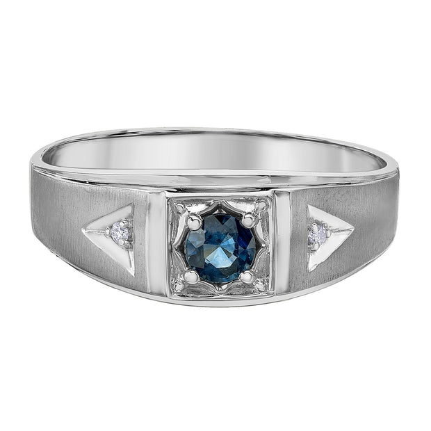 Men's Sapphire and Diamond Ring