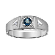 Bague pour hommes avec saphir et diamants