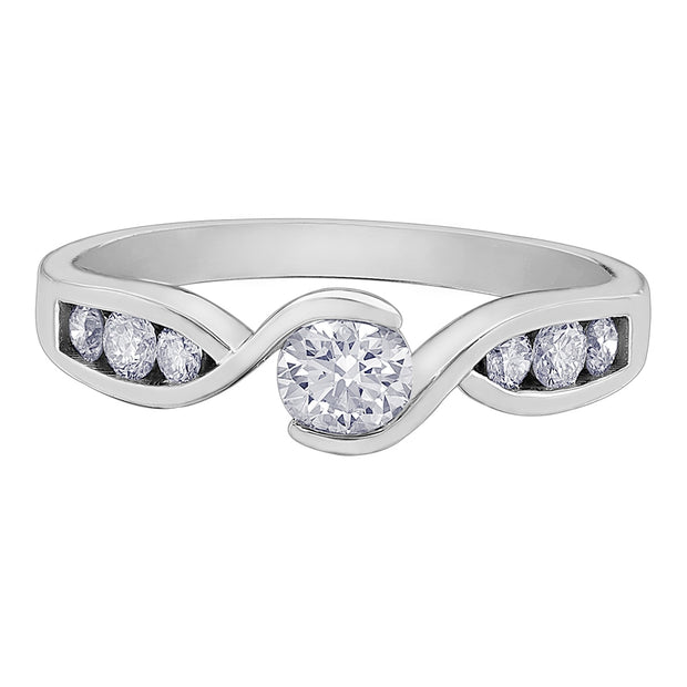 Round Bypass Canadian Diamond Engagement Ring